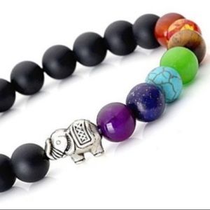 🌷2/$30🌷Black Chakra Bracelet with Elephant